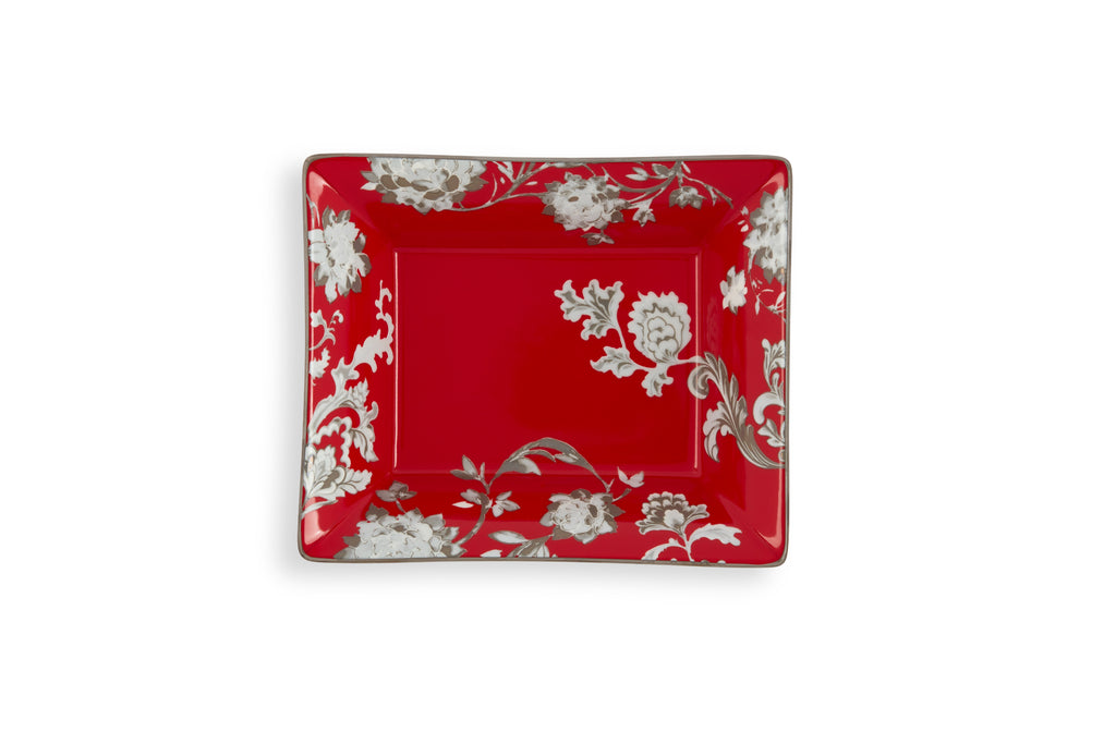 Floral pattern Stylish porcelain tray with lovely edges, perfect for adding a touch of elegance to your decor.
